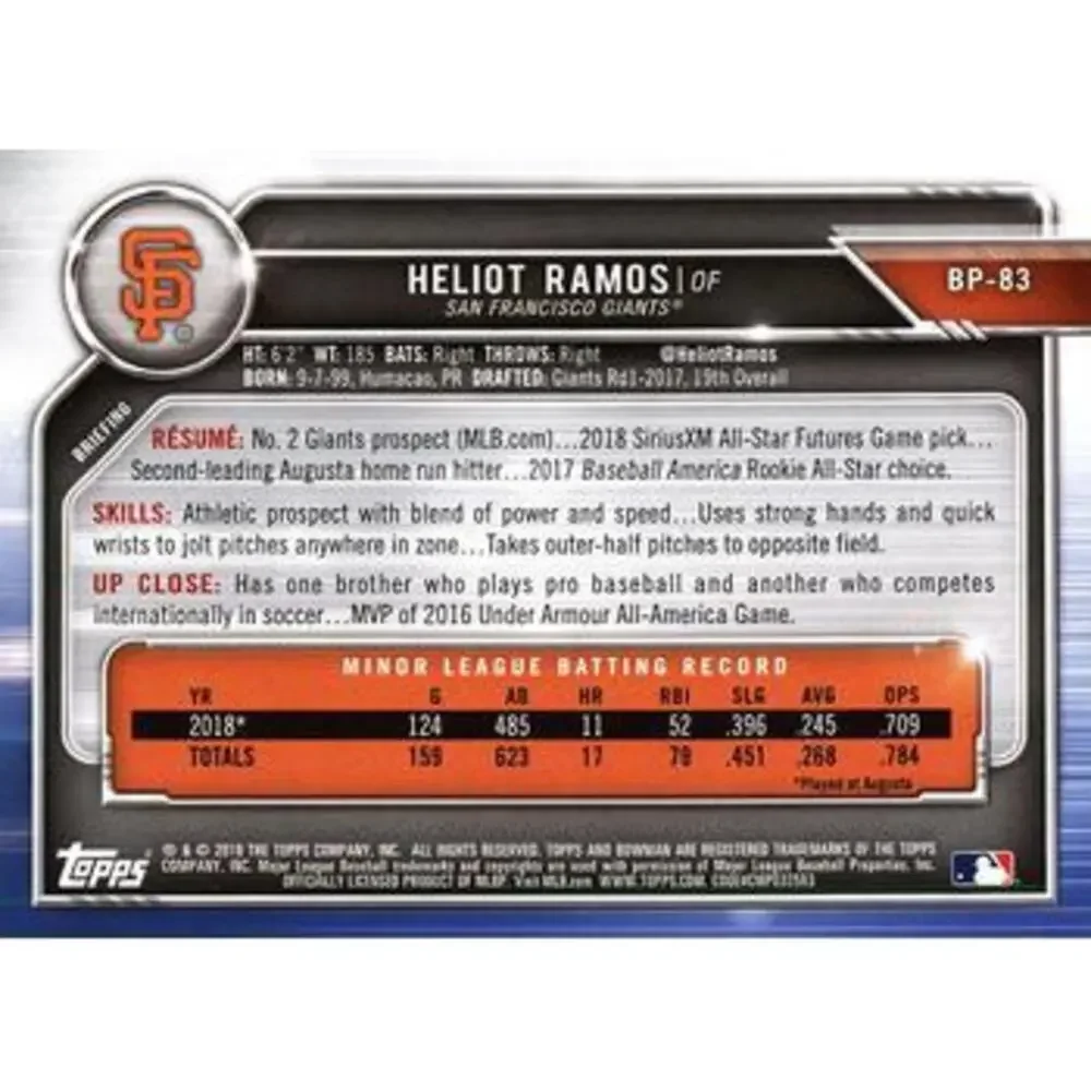 2019 Bowman Prospects Heliot Ramos #BP-83 San Francisco Giants
